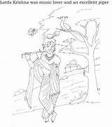 Janmashtami Coloring Krishna Pages Printable Shri Kids Resources Kid Familyholiday sketch template