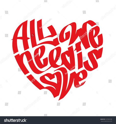 heart typography all we need love stock vector 167859188 shutterstock