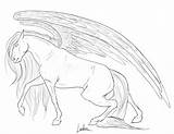 Pegasus Horse Lineart Coloring Deviantart Pages Line Adult Drawing Silhouette sketch template