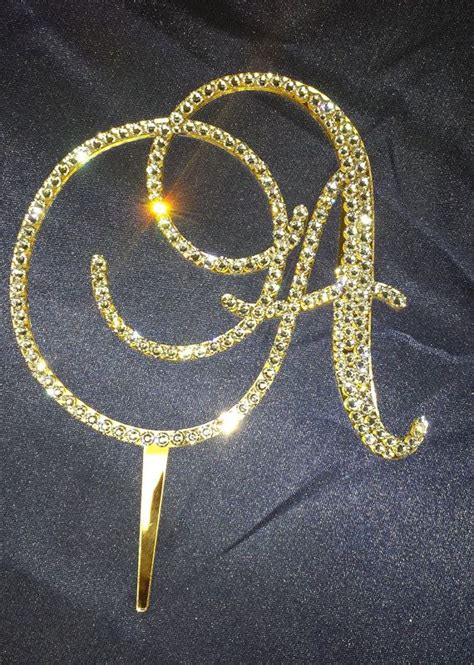 5 Tall Initial Monogram Wedding Gold Cake Topper By Spectacularevents