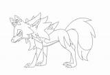 Lycanroc Midday Lineart sketch template