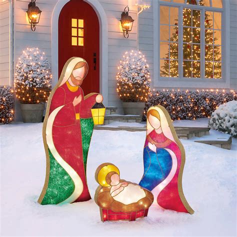 life size lighted outdoor nativity scene outdoor lighting ideas