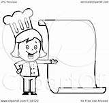 Menu Coloring Chef Blank Cartoon Presenting Girl Clipart Menus Thoman Cory Outlined Vector Designlooter Childrens 1024px 58kb 1080 sketch template