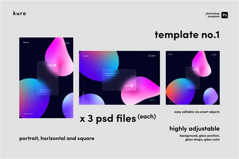 glass morphism photoshop template on behance