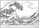 Hokusai Coloring Tsunami Teacherspayteachers Sketch Sally Hauptman Katsushika sketch template