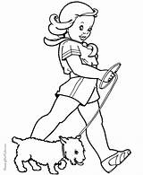 Coloring Dog Walking Girl Pages Her Puppy Printable Sheets Print Girls Cliparts Colouring Walk Color Clipart E039 Kids Clip Raisingourkids sketch template