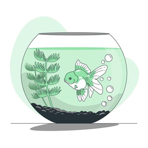 fish bowl concept illustration   cute food drawings