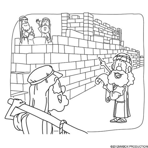 nehemiah rebuilds  wall coloring page sundayschoolist