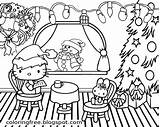 Christmas Drawing Kids Kitty Hello Coloring Printable Pages Cute Color Xmas Holiday Pretty Girls Stuff Idea Easy Perform Entertaining Period sketch template