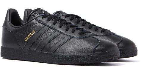 adidas originals gazelle black leather trainers  men lyst canada