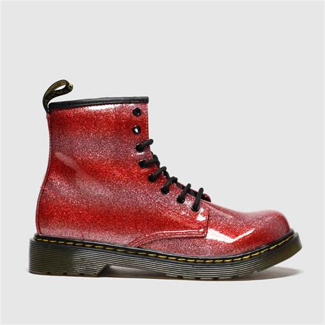 dr martens red  glitter boots junior shoefreak