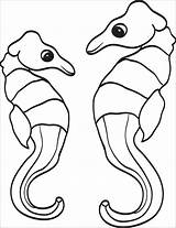 Seahorse Coloring Pages Simple Printable Seahorses Coloringbay sketch template