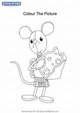 Mouse Colouring Noddy Clockwork Worksheet Pages Schoolmykids Craft sketch template