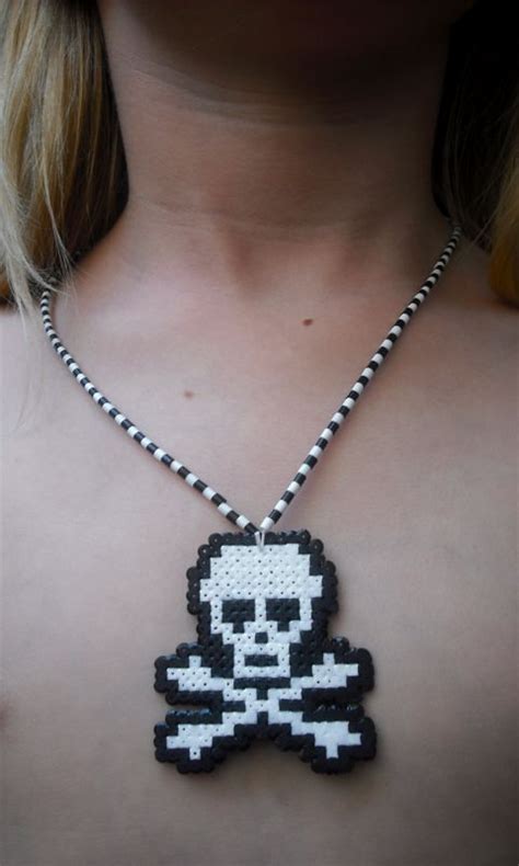 loading image crochet necklace pixel art jewelry