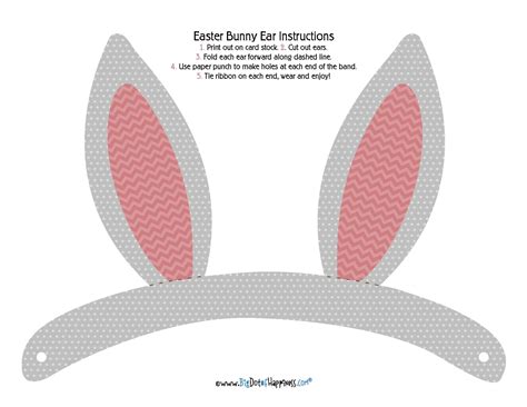 hippity hoppity bunny ear  printable big dot  happiness
