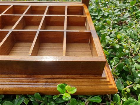 wooden  compartment display box storage box small organizer etsy