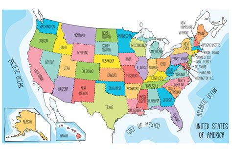 maps   usa  color united states map