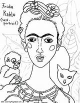 Coloring Frida Pages Hispanic Famous Kahlo Paintings Artists Diego Para Rivera Sheets Color Getcolorings Getdrawings Mexican Niños Printable Colouring Colorings sketch template