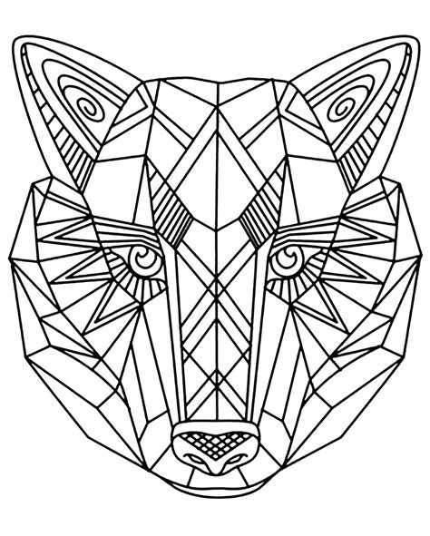 geometric animal coloring pages  getdrawings
