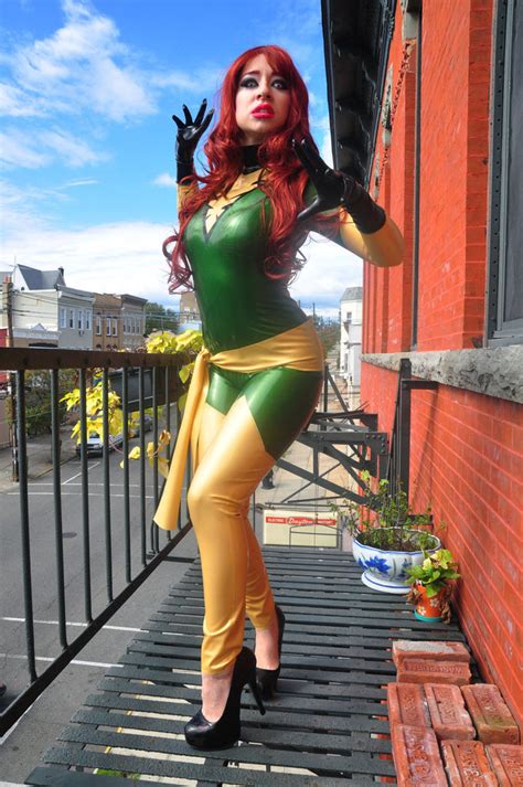 latex cosplay telekinetic firebird superhero inspired costume