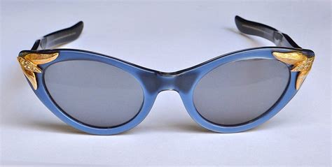 vintage 1950s 60s cat eye sunglasses eyeglasses frame rhinestones nos