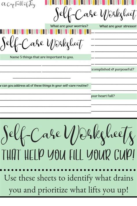 selfcare worksheets