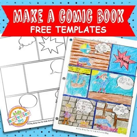 encourage writing  storytelling  printable comic book templates