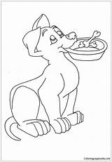 Pages Food Hungry Pup Coloring Bowl His Puppy Puppies Printable Color Kids Coloringpagesonly sketch template