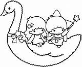 Sanrio Twins Lala Ausmalbilder Gemini Kikilala Snoopy Lisa Star3 sketch template