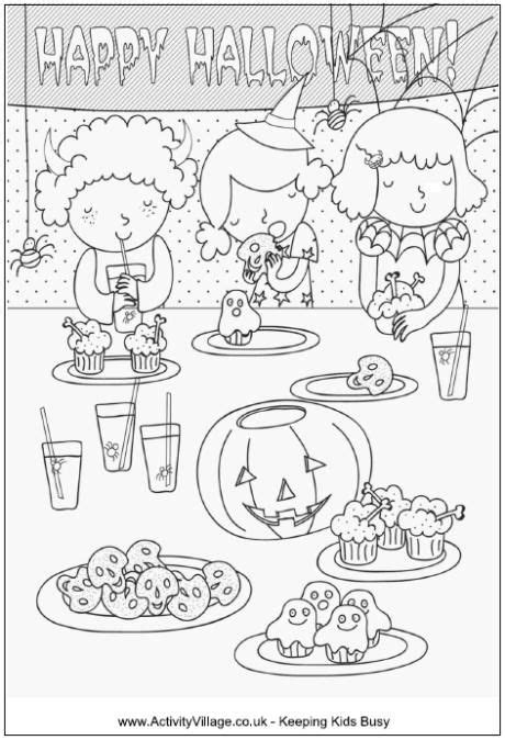 halloween party colouring page halloween coloring pages witch
