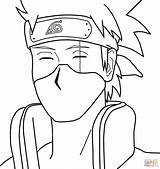 Coloring Kakashi Naruto Hatake Pages Drawing sketch template