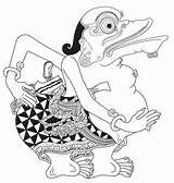 Wayang Togog Kulit Puppet Mewarnai Punakawan Sketsa Seni Tradisional Indonesian sketch template