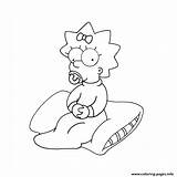 Simpson Maggie Les Coloring Pages Simpsons Printable Drawings Disney Cartoon Visit Choose Board sketch template