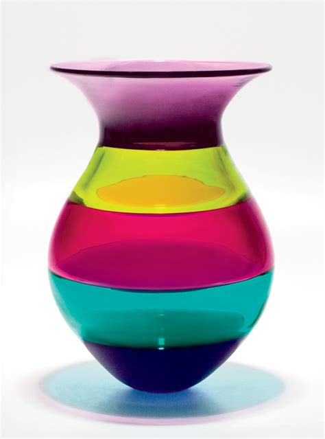 A Stunning Blown Glass Vase Full Of Cheerful Colors To