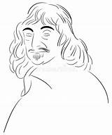 Descartes Rene Stylized Stylisé Philosopher Vecteur sketch template