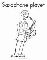 Coloring Saxophone Player Music Pages Jazz Mandolin Twistynoodle sketch template