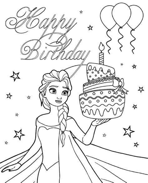 printable birthday princess coloring pages birthday coloring pages