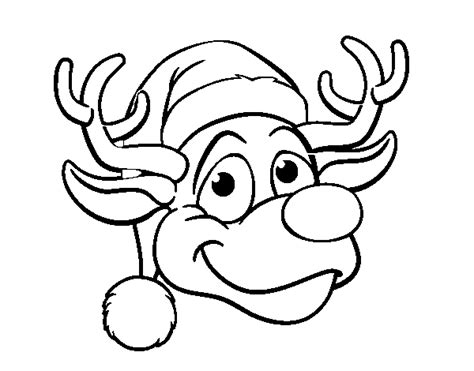 reindeer face rudolph coloring page coloringcrewcom