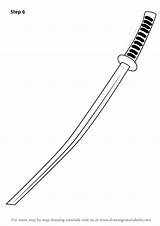 Sword Katana Draw Drawing Step Swords Weapons Improvements Necessary Finish Make Tutorials Drawingtutorials101 sketch template