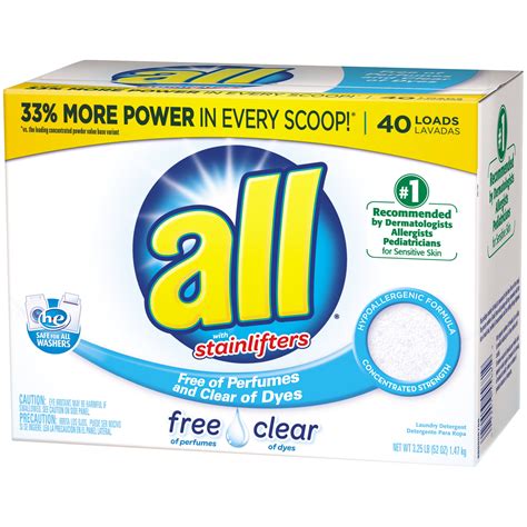 powder laundry detergent  clear  sensitive skin  ounces