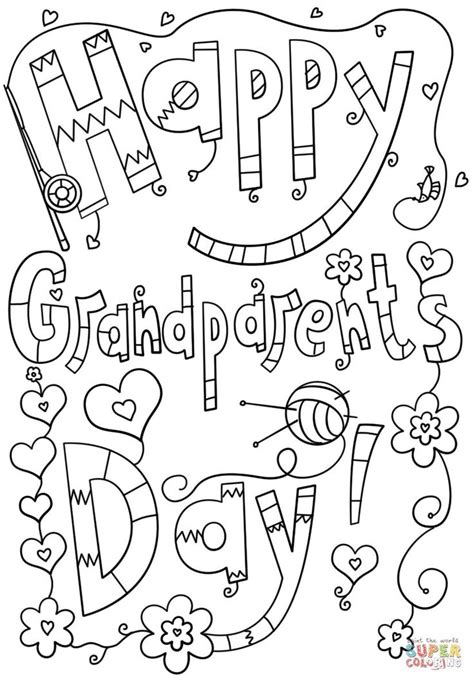 happy grandparents day coloring page   words grandpas day