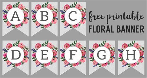 floral alphabet banner letters  printable paper trail design