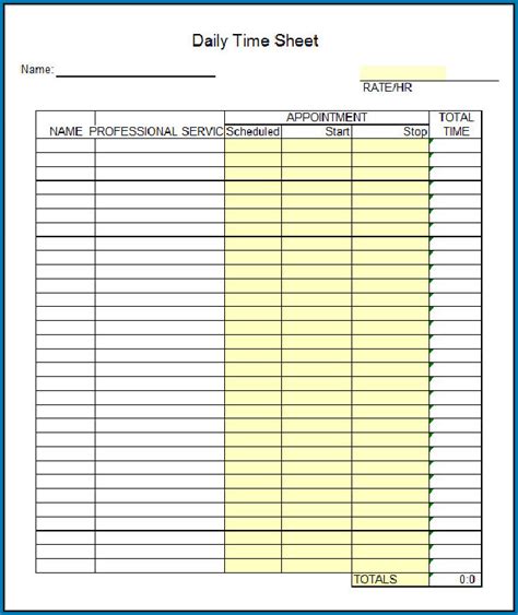 printable monthly time sheets printableecom   printable