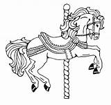 Horse Carousel Coloring Pages Horses Sketch Drawing Jockey Printable Rearing Head Girls Template Color Dala Swedish Getcolorings Carrusel War Getdrawings sketch template