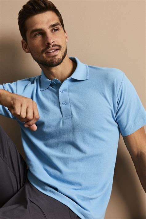 uneek unisex classic polo shirt pale blue