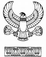 Coloring Egyptian Pages Ancient Egypt Horus God Eagle Hieroglyphics Falcon Printable Color Pharaoh Emblem Sheets Print Kids Kunst Colouring Book sketch template