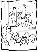 Jesus Coloring Baby Pages Nativity Shepherds Visit Color Sheet Printable Scene Manger Story School Christmas sketch template
