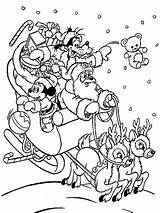 Mickey Mouse Coloring Christmas Pages Printable Kids sketch template