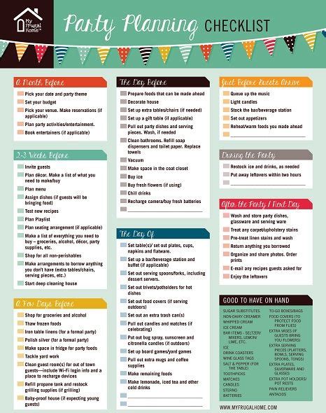 printable party planning checklist in 2019 printables pinterest