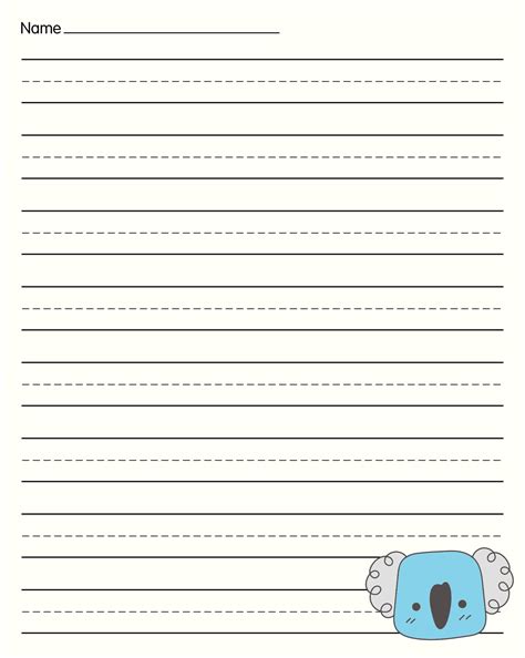 printable primary handwriting paper  printable lined paper